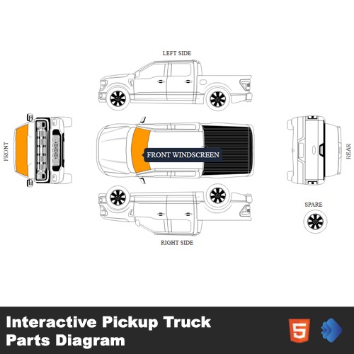 Interactive Pickup Truck Parts Diagram