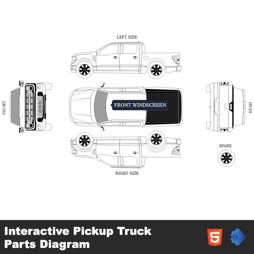 Interactive Pickup Truck Parts Diagram